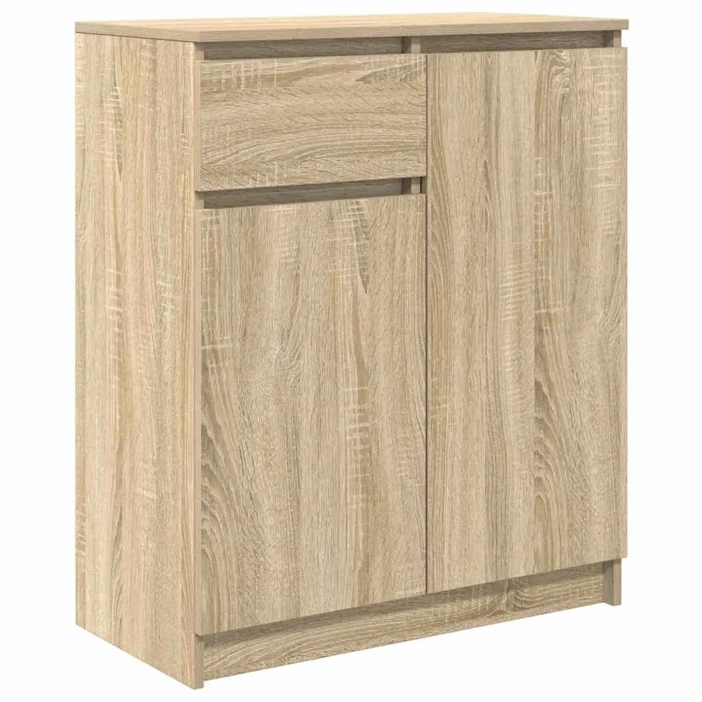 Sideboard Storage Cabinet with Drawer Brown Engineered Wood Living Room Buffet