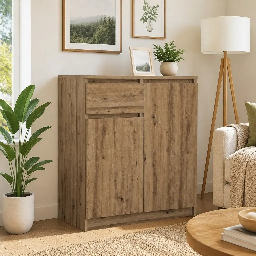 Sideboard Storage Cabinet Engineered Wood Brown 71W x 35D x 84H cm