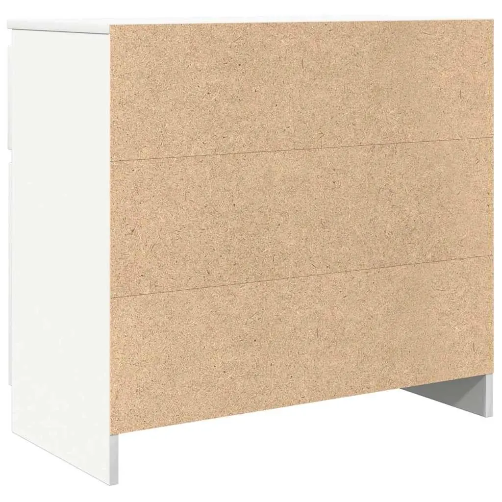 White Sideboard Storage Cabinet with Drawer Doors Shelf Engineered Wood