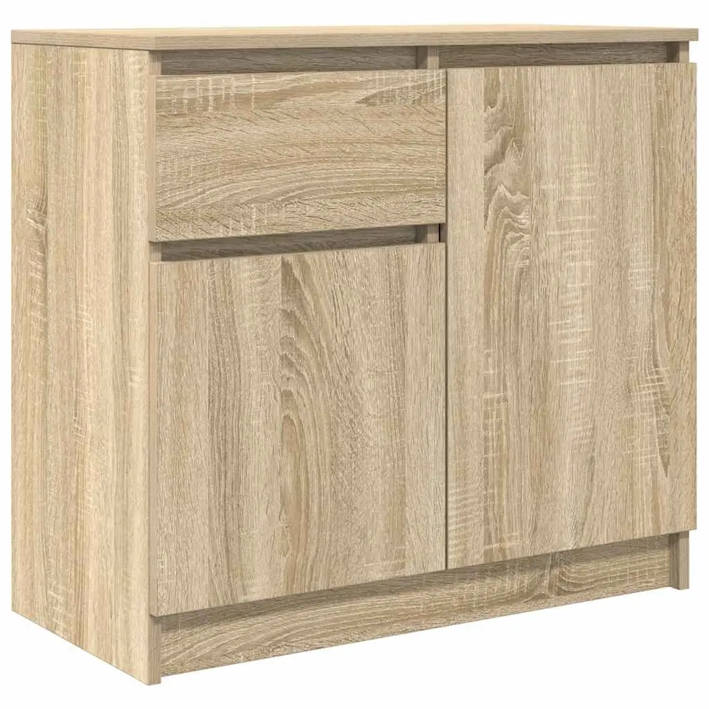 Sideboard with Drawer Brown Engineered Wood Storage Cabinet Living Room