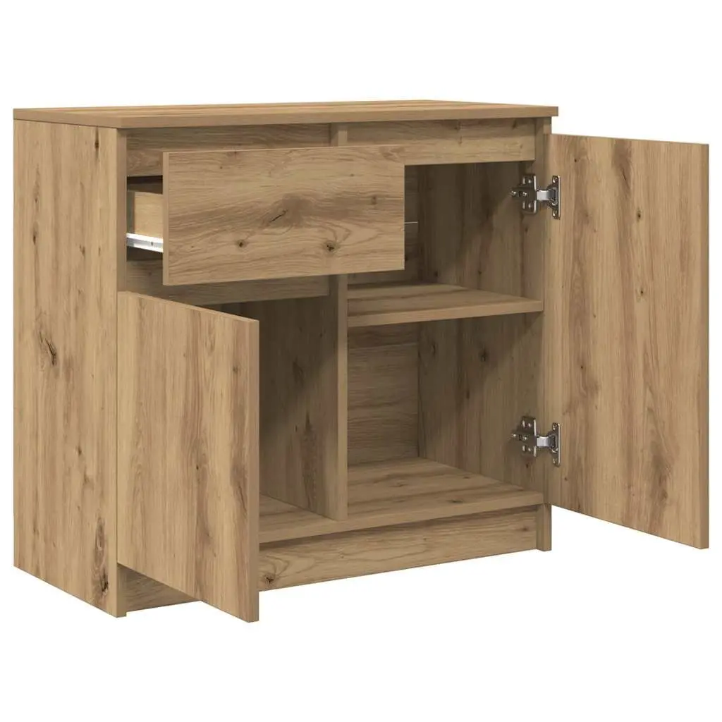 Sideboard with Drawer Brown Engineered Wood Storage Cabinet 71 x 35 x 65 cm
