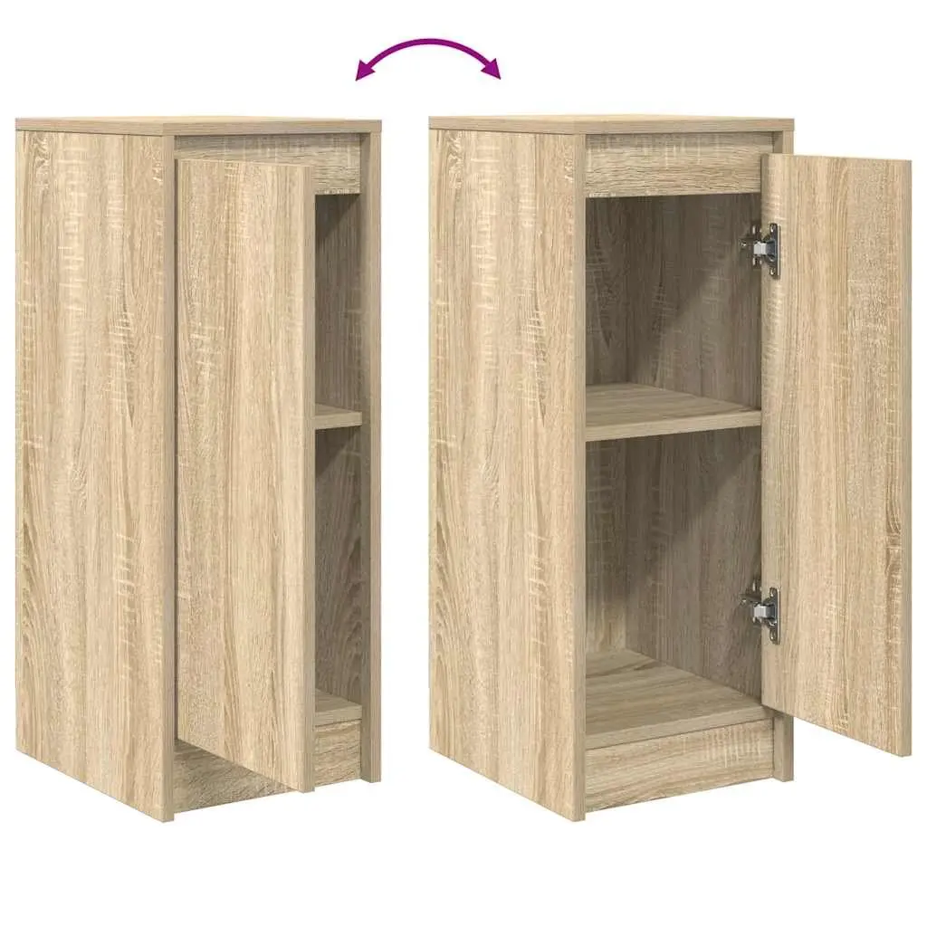 Sideboard Storage Cabinet Brown Engineered Wood Buffet Cupboard Furniture