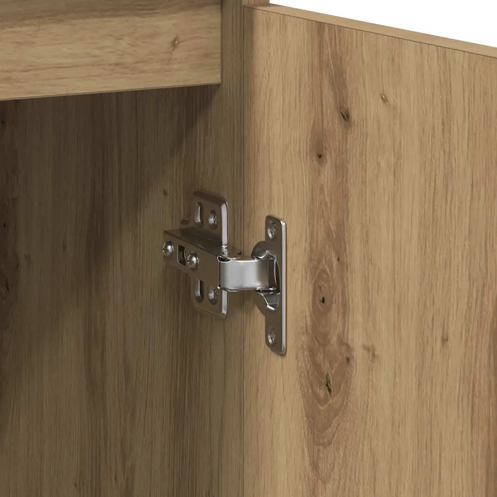 Sideboard Storage Cabinet Brown Engineered Wood Buffet Cupboard Door Organiser