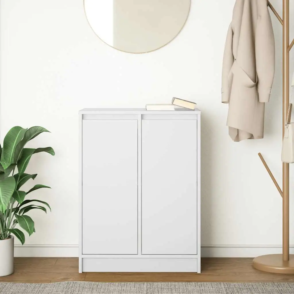Sideboard Storage Cabinet White Engineered Wood 57L x 34W x 76H cm