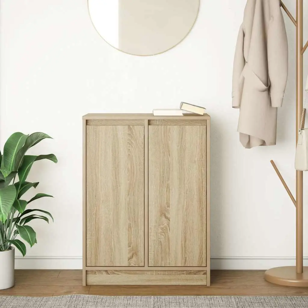 Engineered Wood Sideboard Brown Storage Cabinet 57x34x76cm