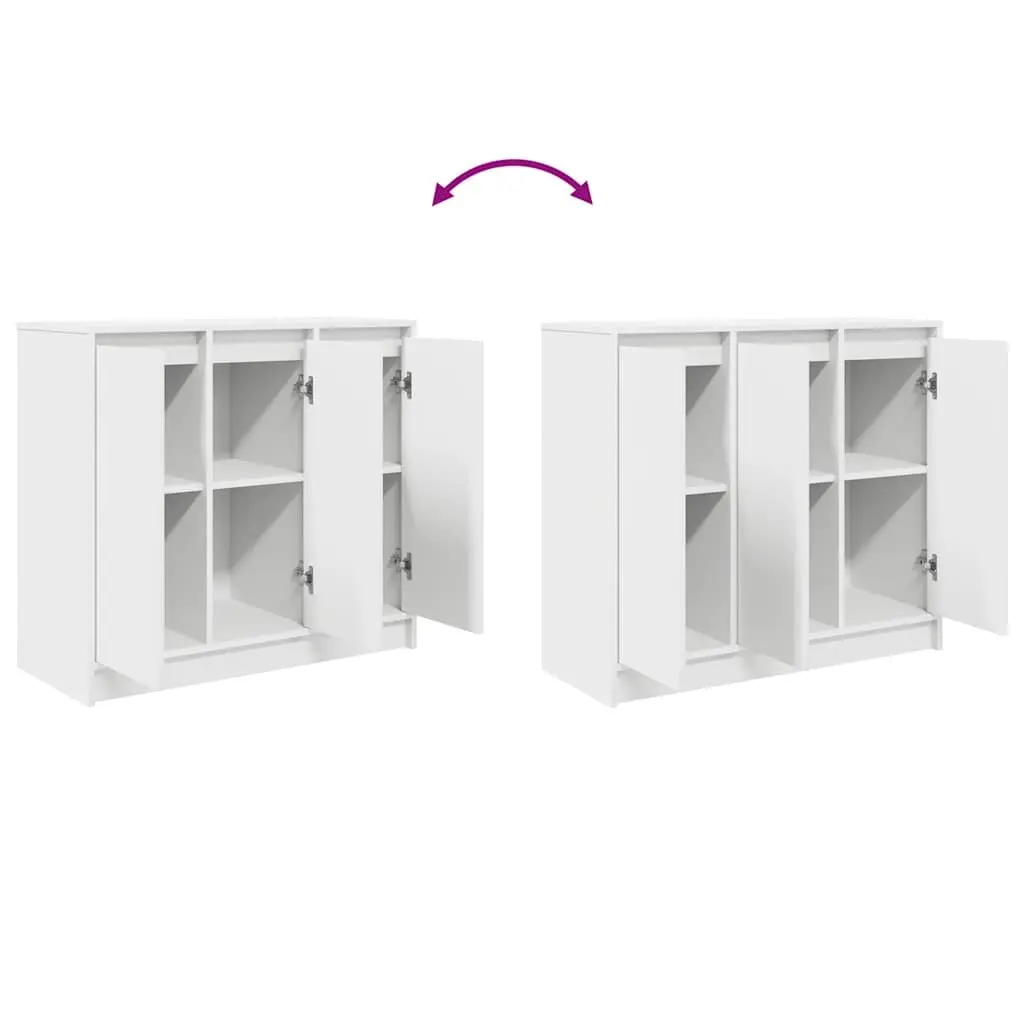 White Sideboard Cabinet Engineered Wood 85x34x76cm