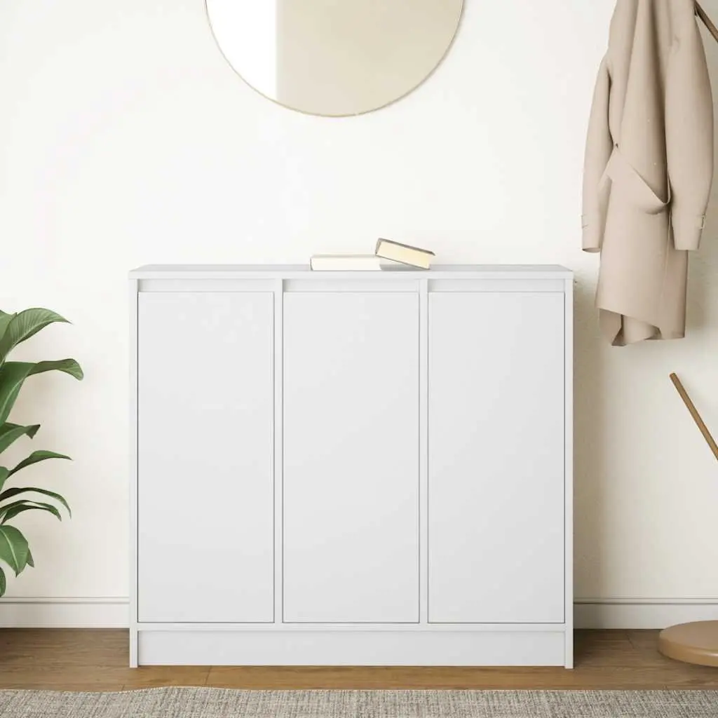White Sideboard Cabinet Engineered Wood 85x34x76cm