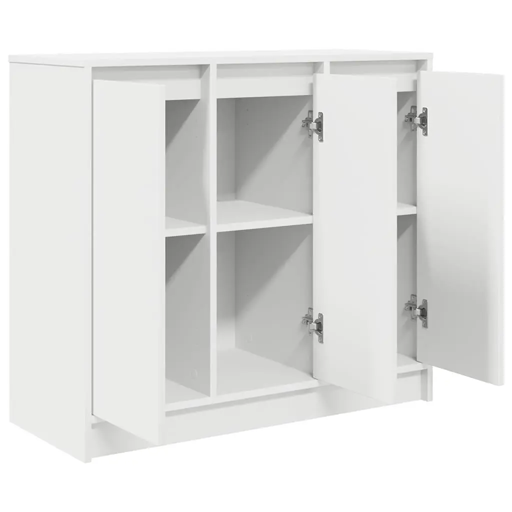White Sideboard Cabinet Engineered Wood 85x34x76cm