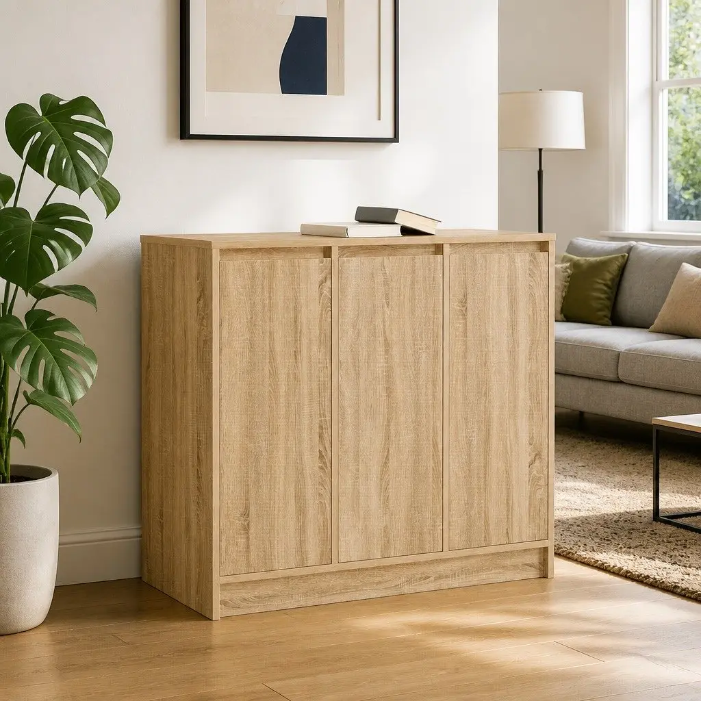 Sideboard Sonoma Oak Engineered Wood Storage Cabinet 85x34x76 cm