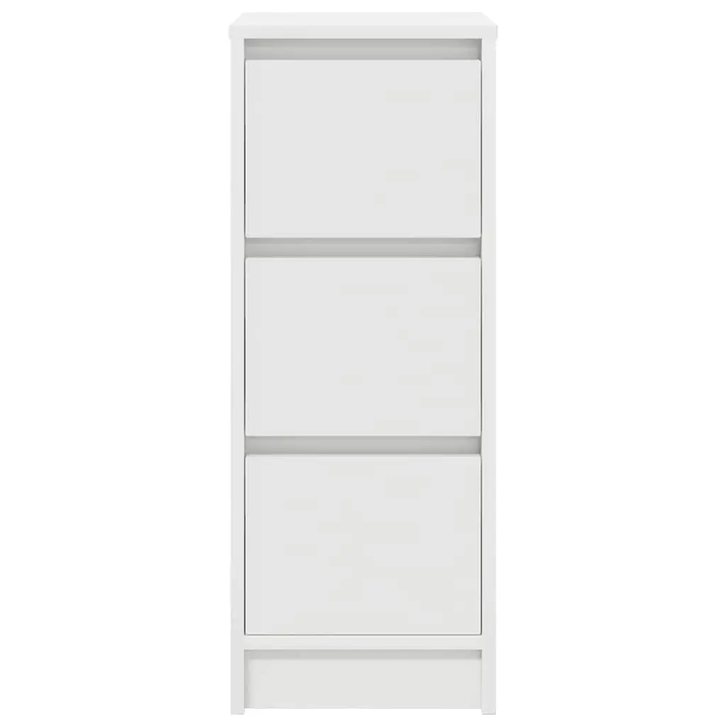 White Sideboard Storage Cabinet Engineered Wood Buffet 29.5 x 34 x 76 cm