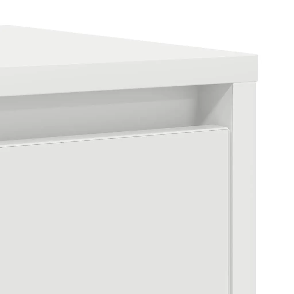White Sideboard Storage Cabinet Engineered Wood Buffet 29.5 x 34 x 76 cm