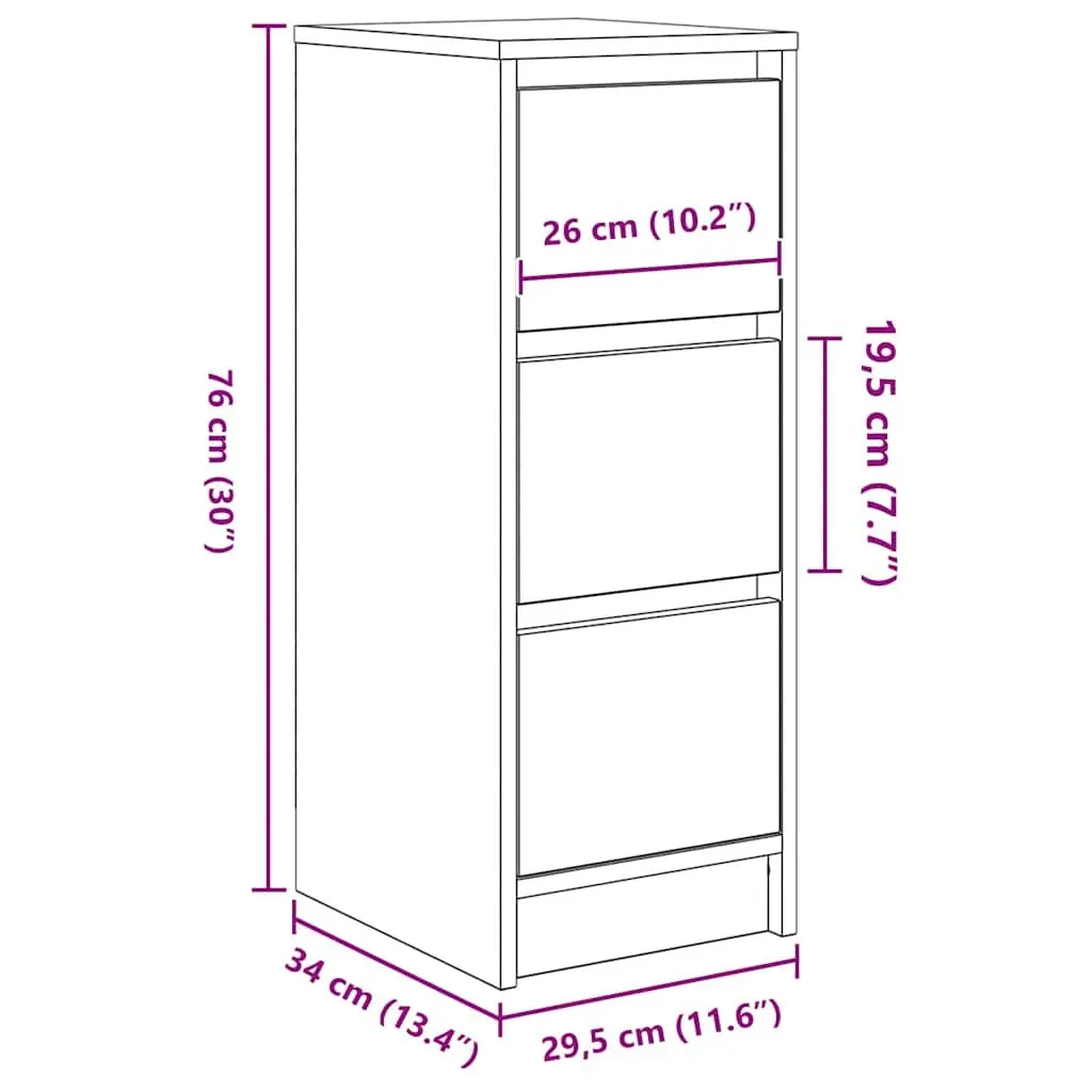 Sideboard Storage Cabinet Buffet Engineered Wood Brown Dining Room Furniture