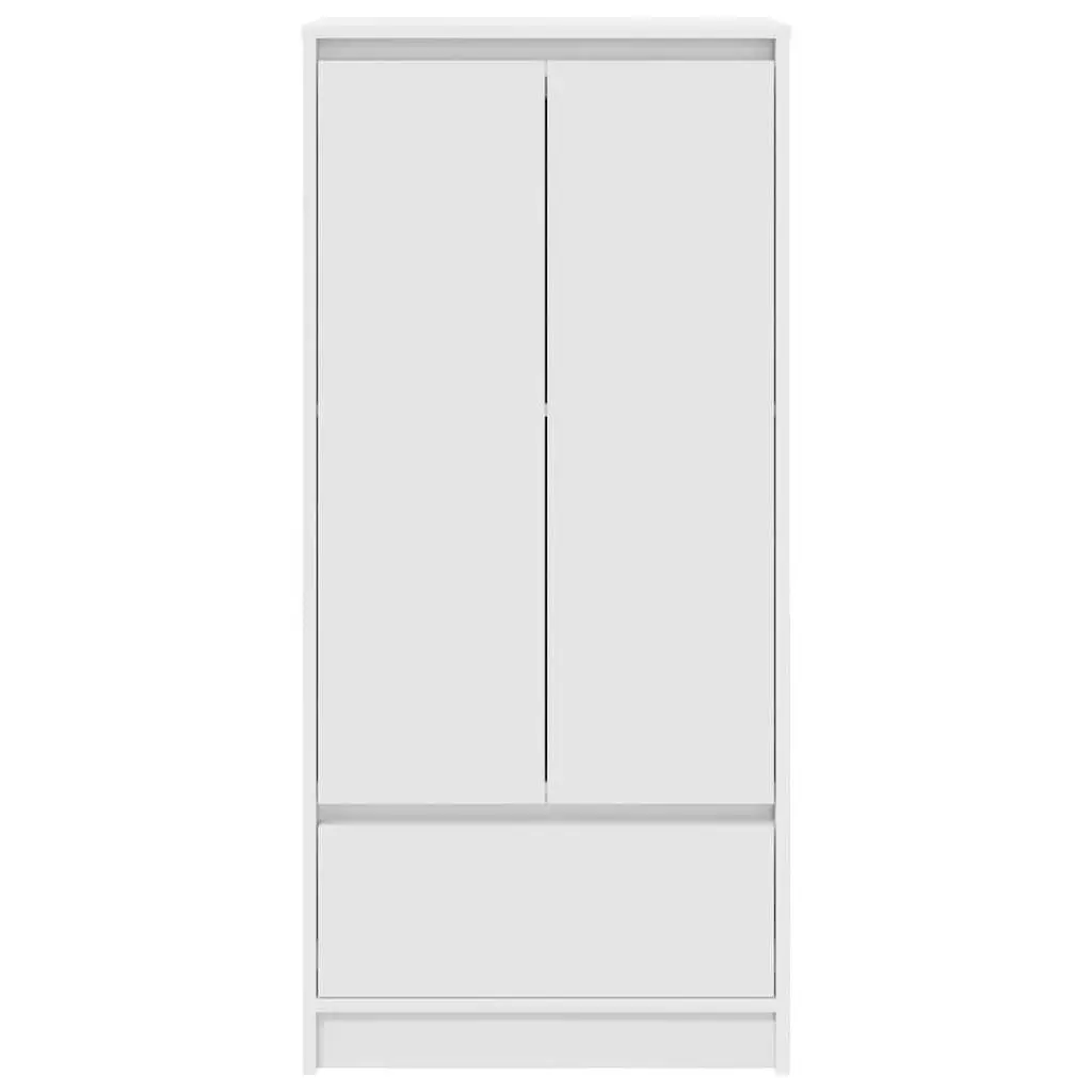 Storage Cabinet White Engineered Wood with Drawer 55.5 x 34 x 119.5 cm