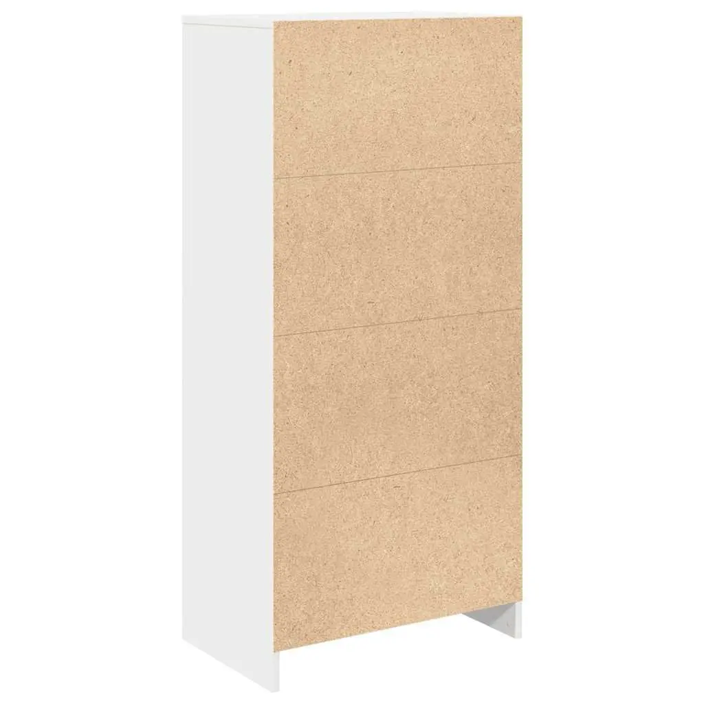 Storage Cabinet White Engineered Wood with Drawer 55.5 x 34 x 119.5 cm