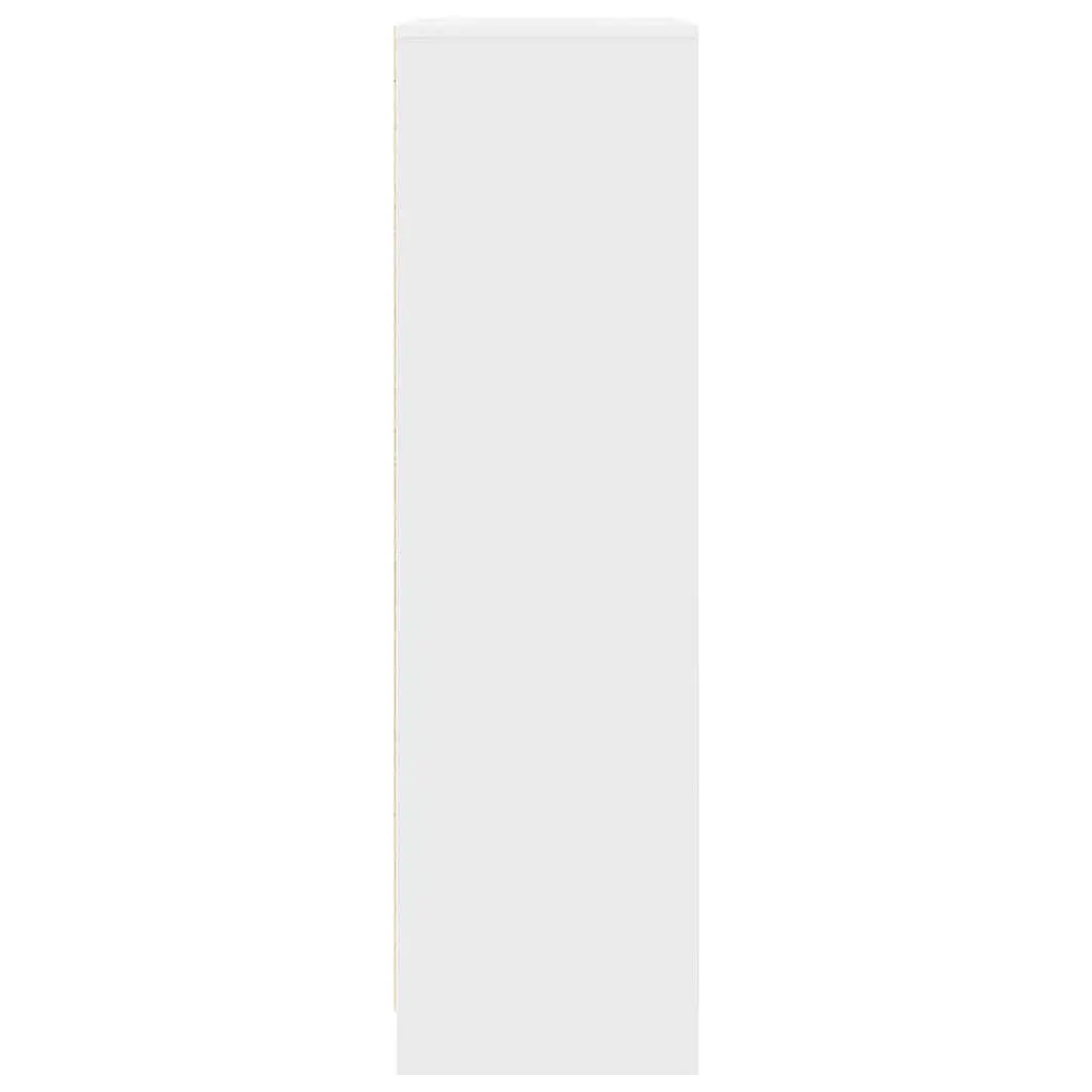 Storage Cabinet White Engineered Wood with Drawer 55.5 x 34 x 119.5 cm