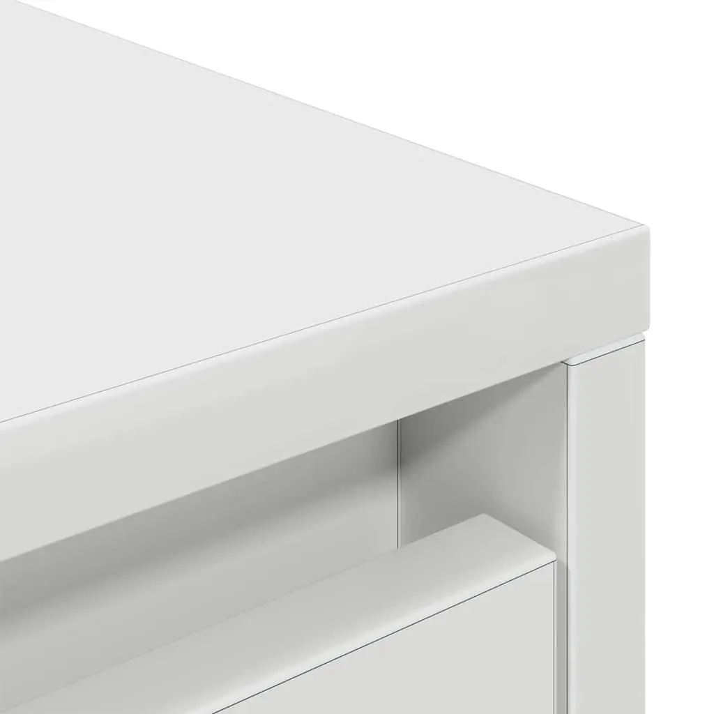 Storage Cabinet White Engineered Wood with Drawer 55.5 x 34 x 119.5 cm