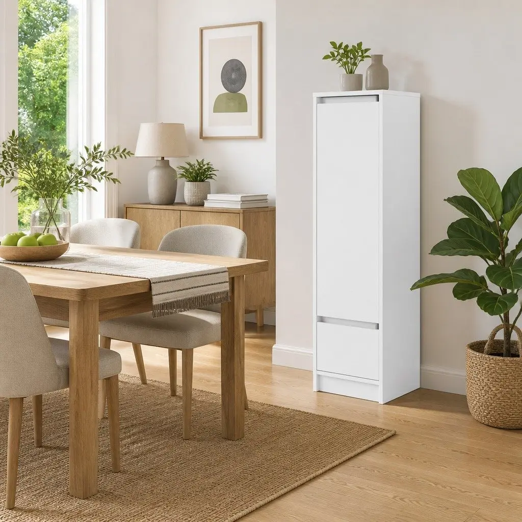 Highboard Storage Cabinet Engineered Wood White 29.5 x 34 x 119.5 cm