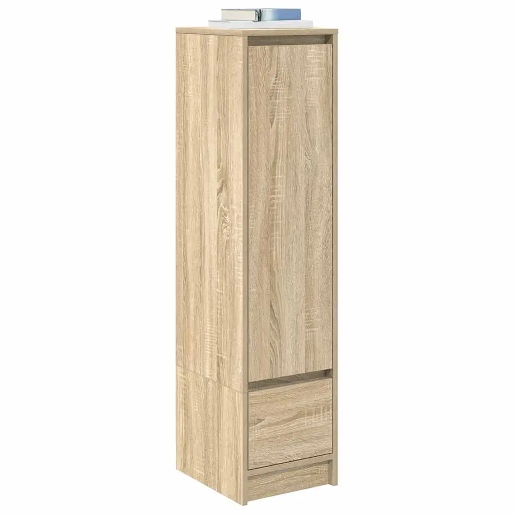 Highboard Storage Cabinet Brown Engineered Wood 29.5W x 34D x 119.5H cm