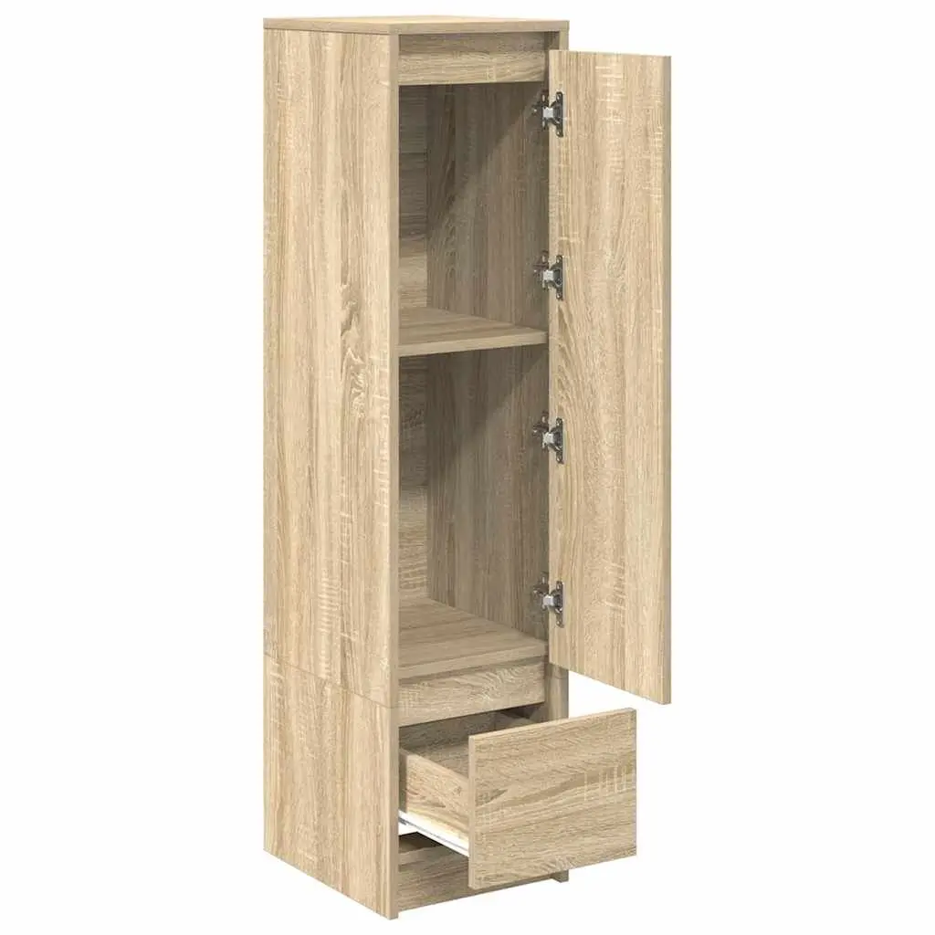 Highboard Storage Cabinet Brown Engineered Wood 29.5W x 34D x 119.5H cm