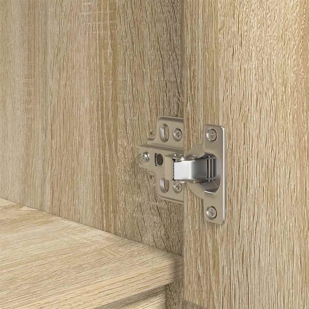 Highboard Storage Cabinet Brown Engineered Wood 29.5W x 34D x 119.5H cm