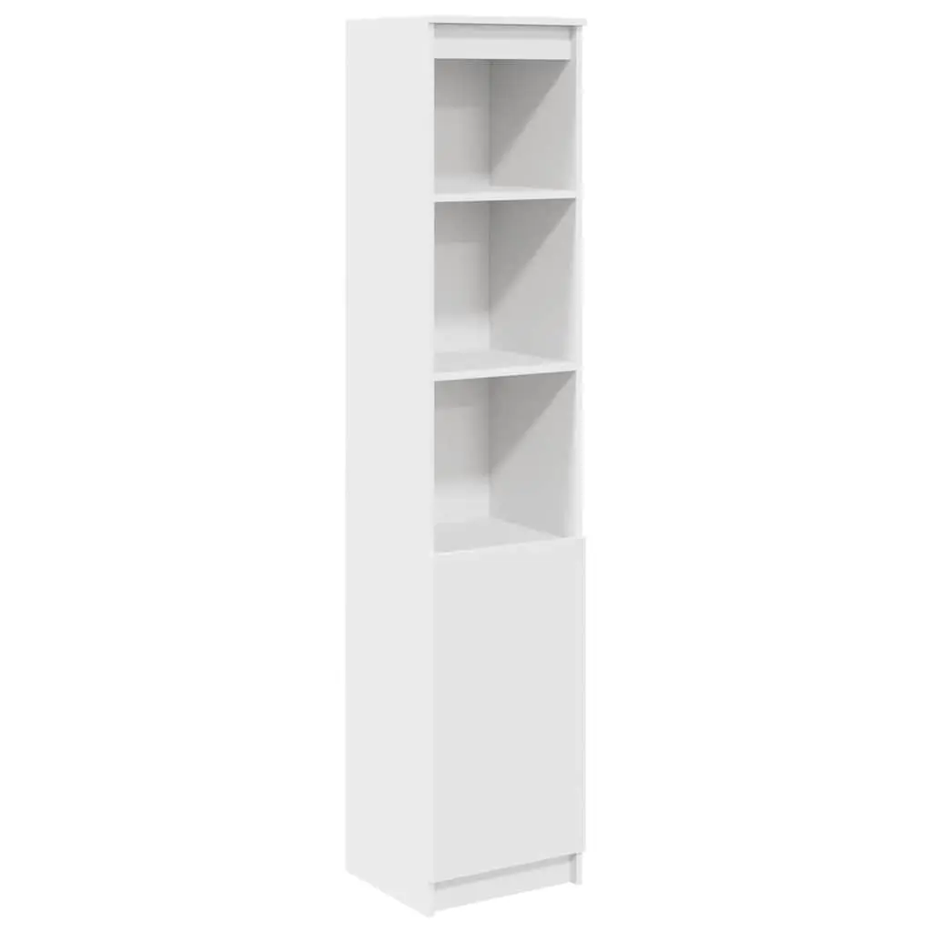 Highboard Storage Cabinet White Engineered Wood Sideboard Buffet Cupboard
