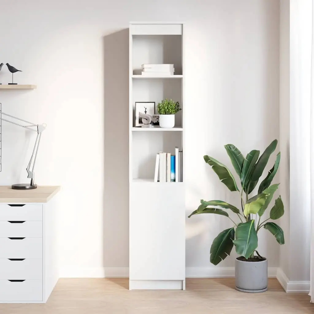 Highboard Storage Cabinet White Engineered Wood Sideboard Buffet Cupboard