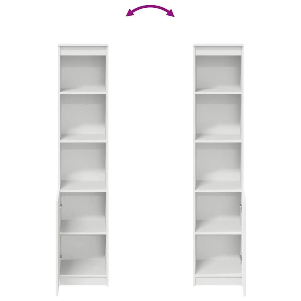 Highboard Storage Cabinet White Engineered Wood Sideboard Buffet Cupboard