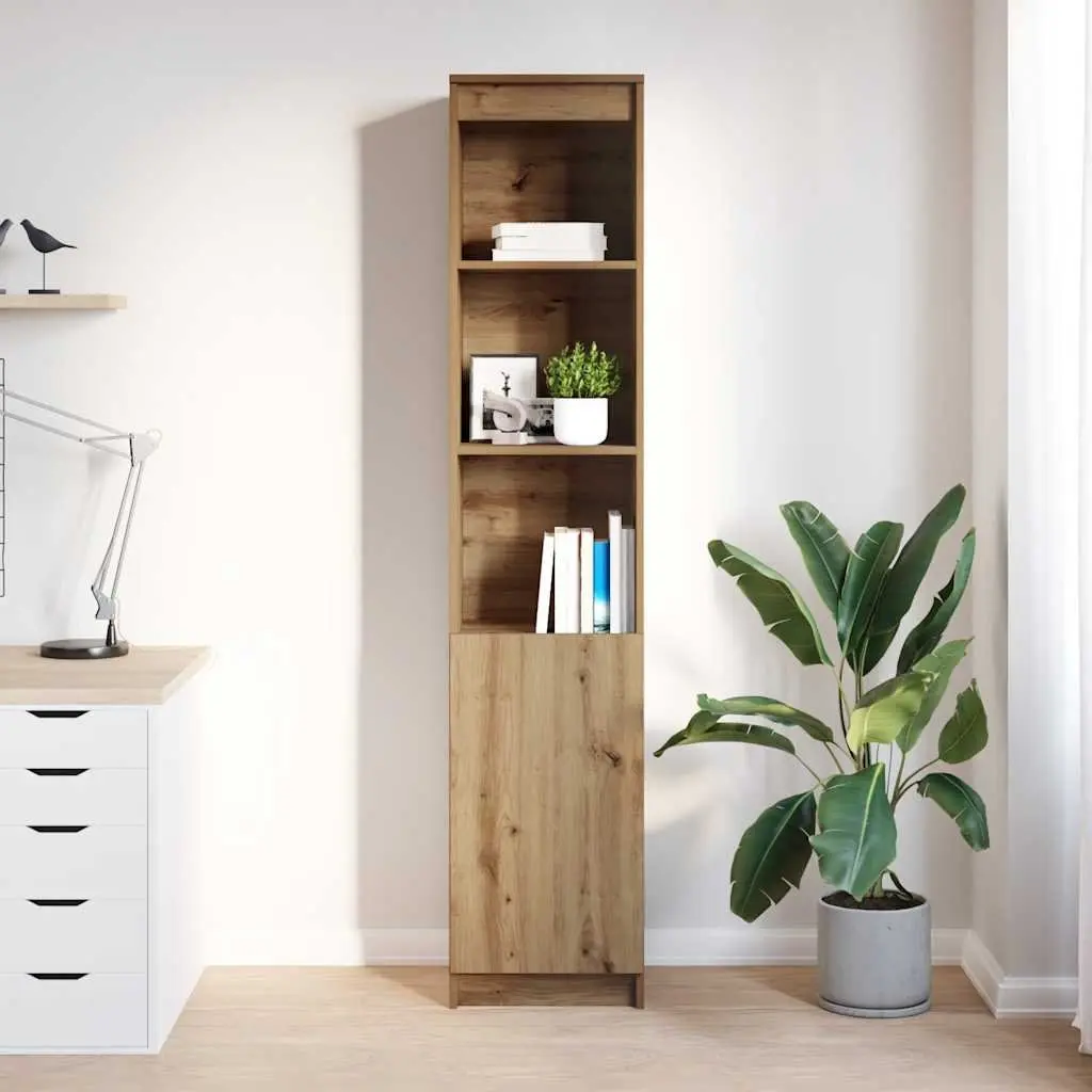 Highboard Storage Cabinet Brown Engineered Wood Sideboard Buffet Organiser