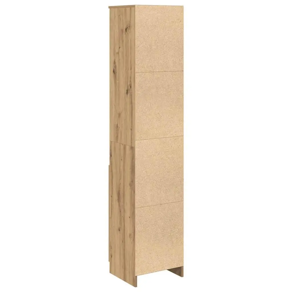 Highboard Storage Cabinet Brown Engineered Wood Sideboard Buffet Organiser