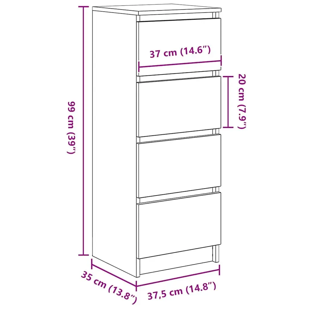 White Sideboard Storage Cabinet Engineered Wood Buffet Dining Room Organiser