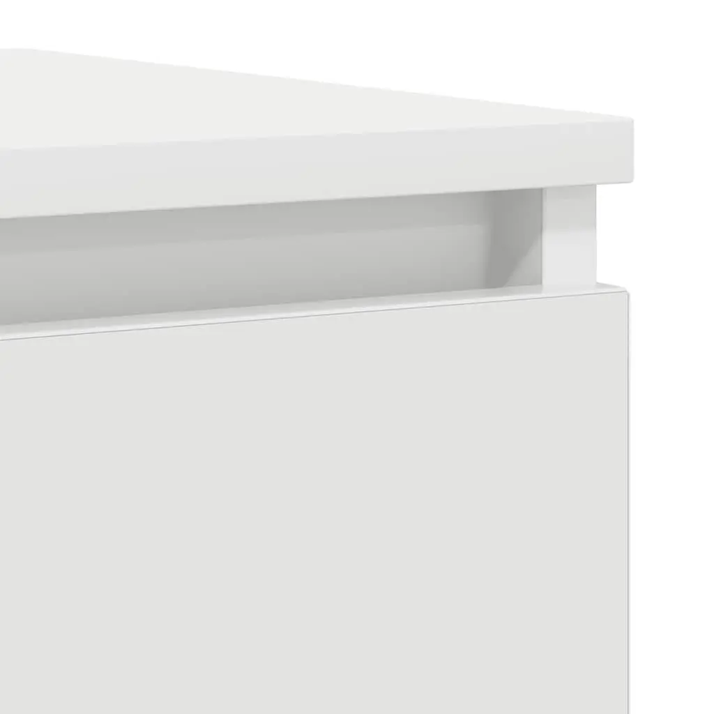 White Sideboard Storage Cabinet Engineered Wood Buffet Dining Room Organiser