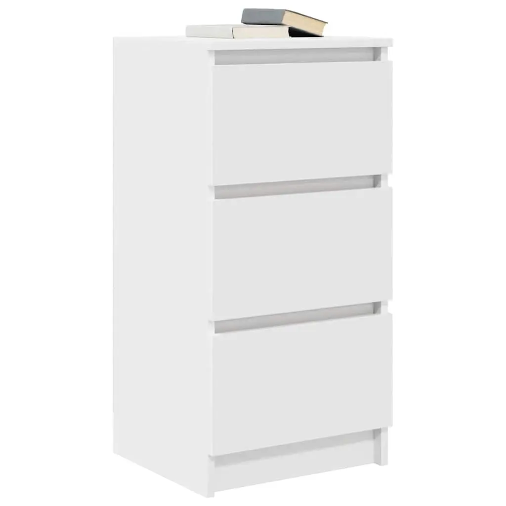Sideboard White Engineered Wood 37.5x35x76cm Storage Cabinet Buffet Furniture