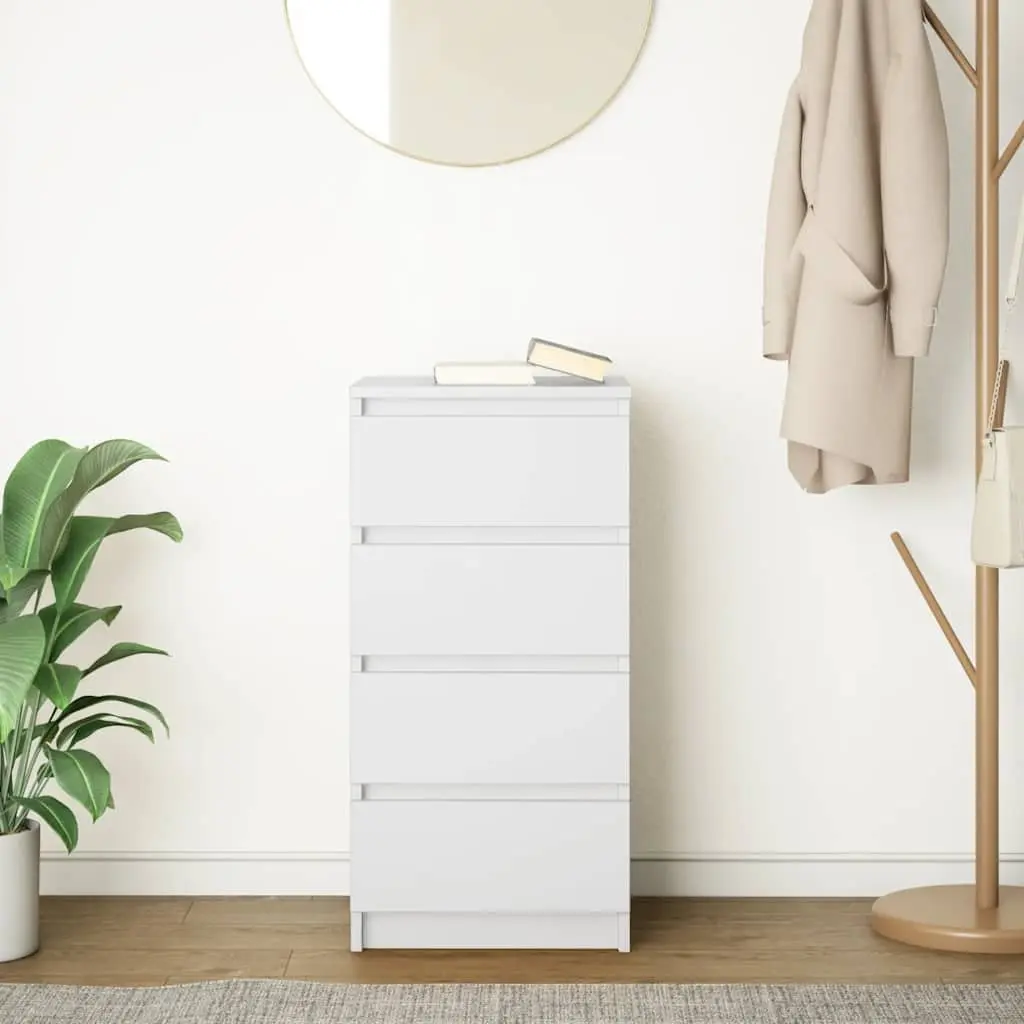 White Sideboard Storage Cabinet Engineered Wood 37.5x35x76cm