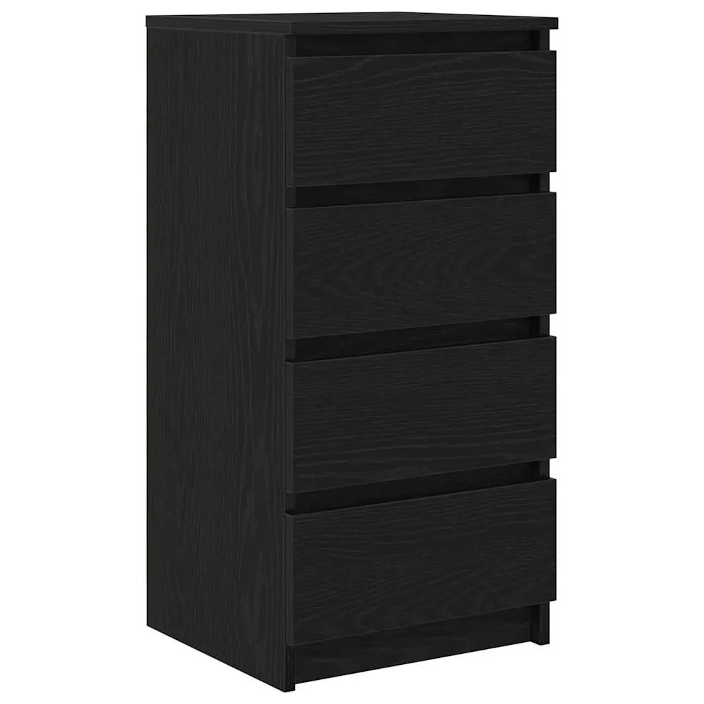 Engineered Wood Sideboard Storage Cabinet Black Oak 37.5x35x76cm