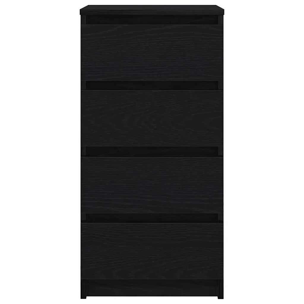 Engineered Wood Sideboard Storage Cabinet Black Oak 37.5x35x76cm