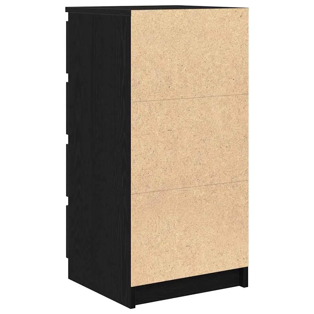 Engineered Wood Sideboard Storage Cabinet Black Oak 37.5x35x76cm