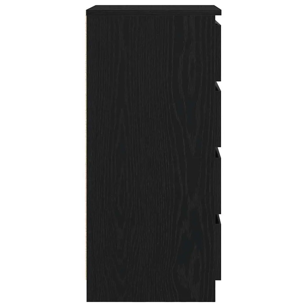 Engineered Wood Sideboard Storage Cabinet Black Oak 37.5x35x76cm