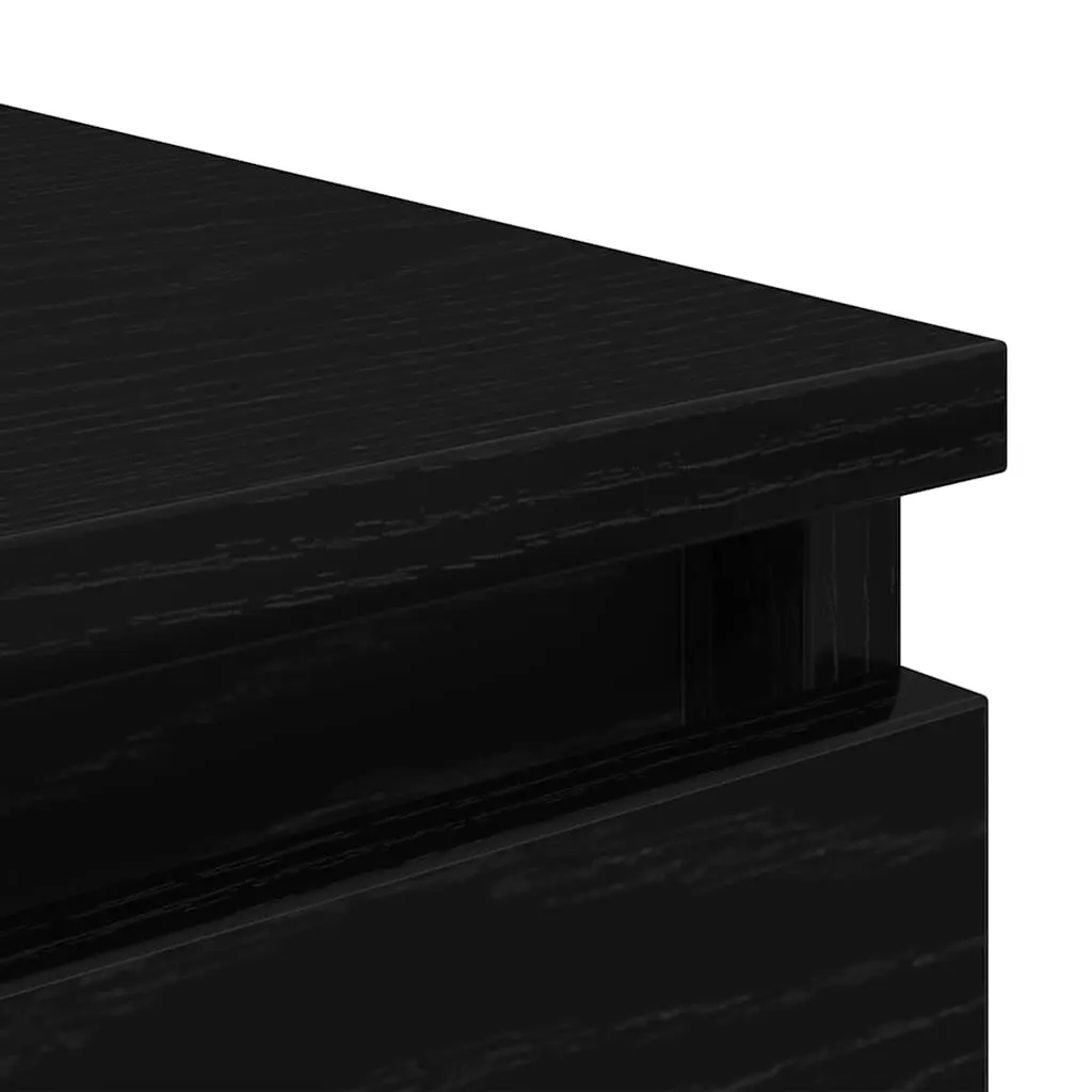 Engineered Wood Sideboard Storage Cabinet Black Oak 37.5x35x76cm