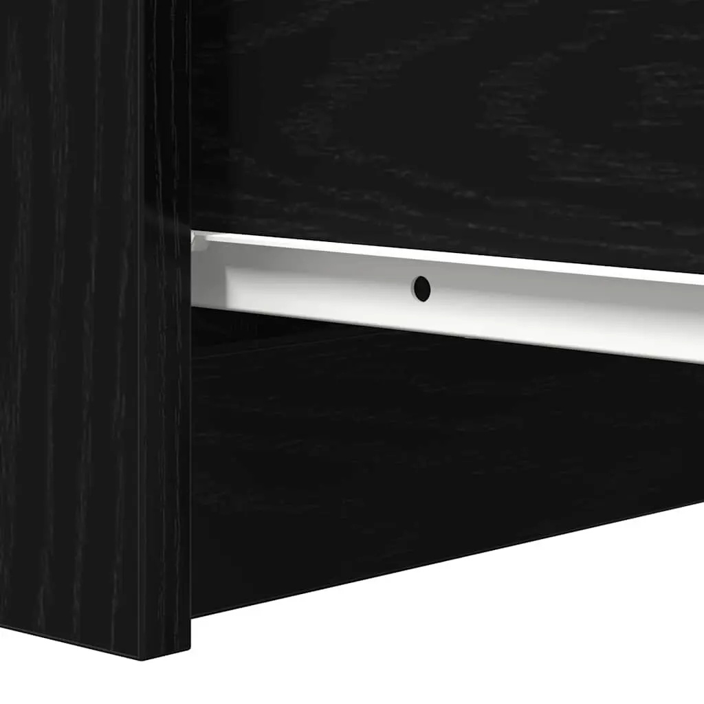 Engineered Wood Sideboard Storage Cabinet Black Oak 37.5x35x76cm