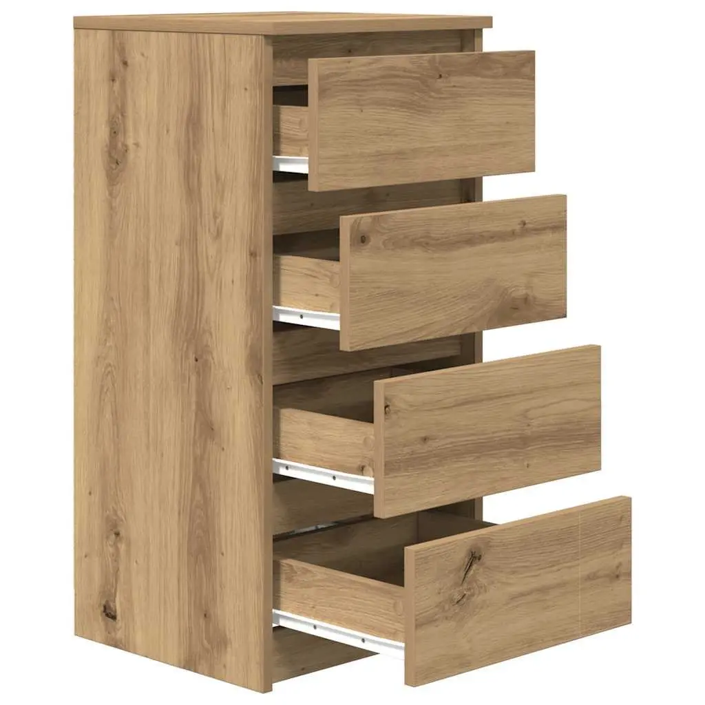 Sideboard Engineered Wood Storage Cabinet Brown Artisan Oak 37.5W x 35D x 76H cm