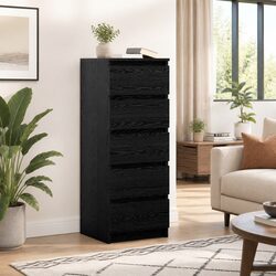 Sideboard Storage Cabinet with Drawers Black Oak 37.5x35x99cm Engineered Wood