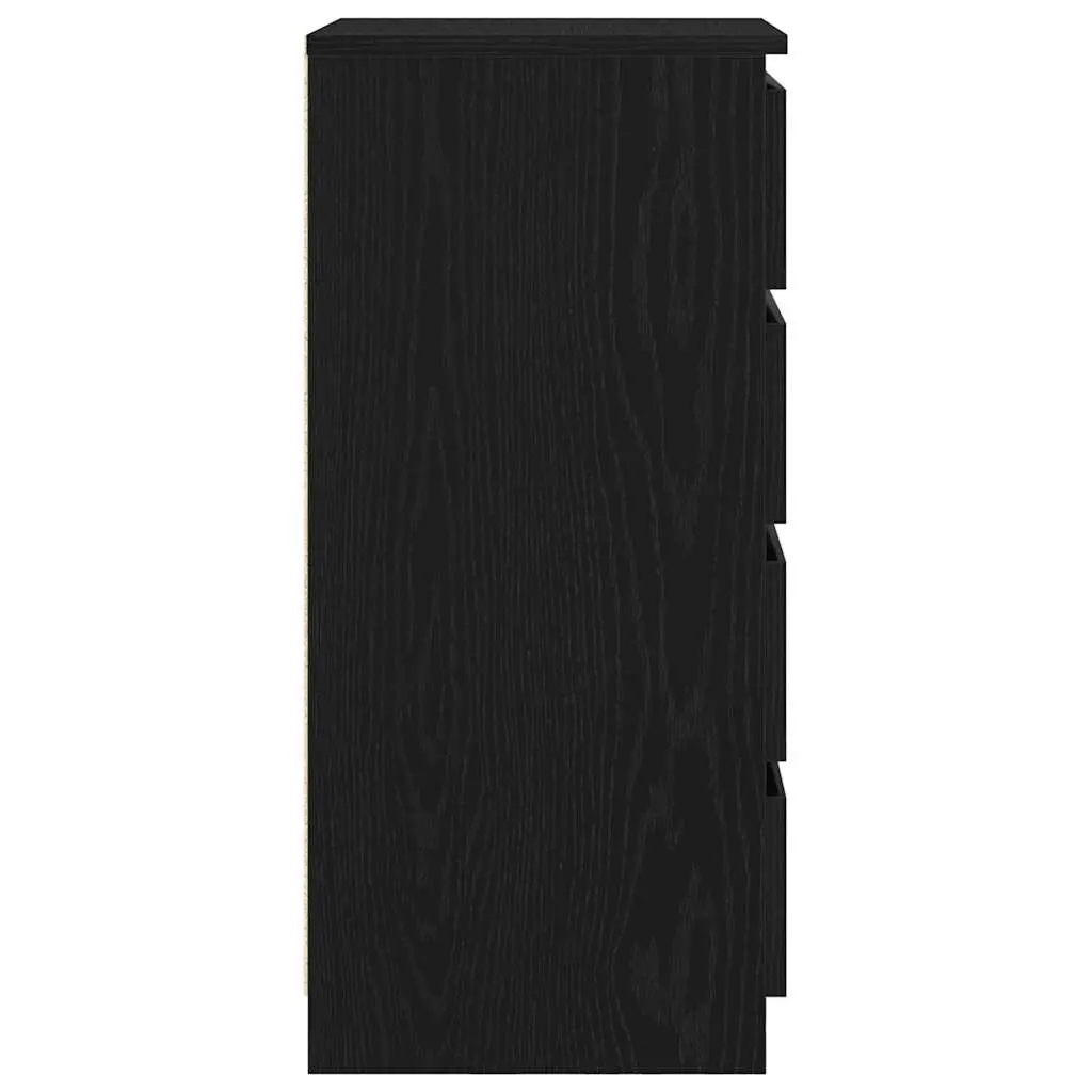 Sideboard Storage Cabinet with Drawers Black Oak 37.5x35x99cm