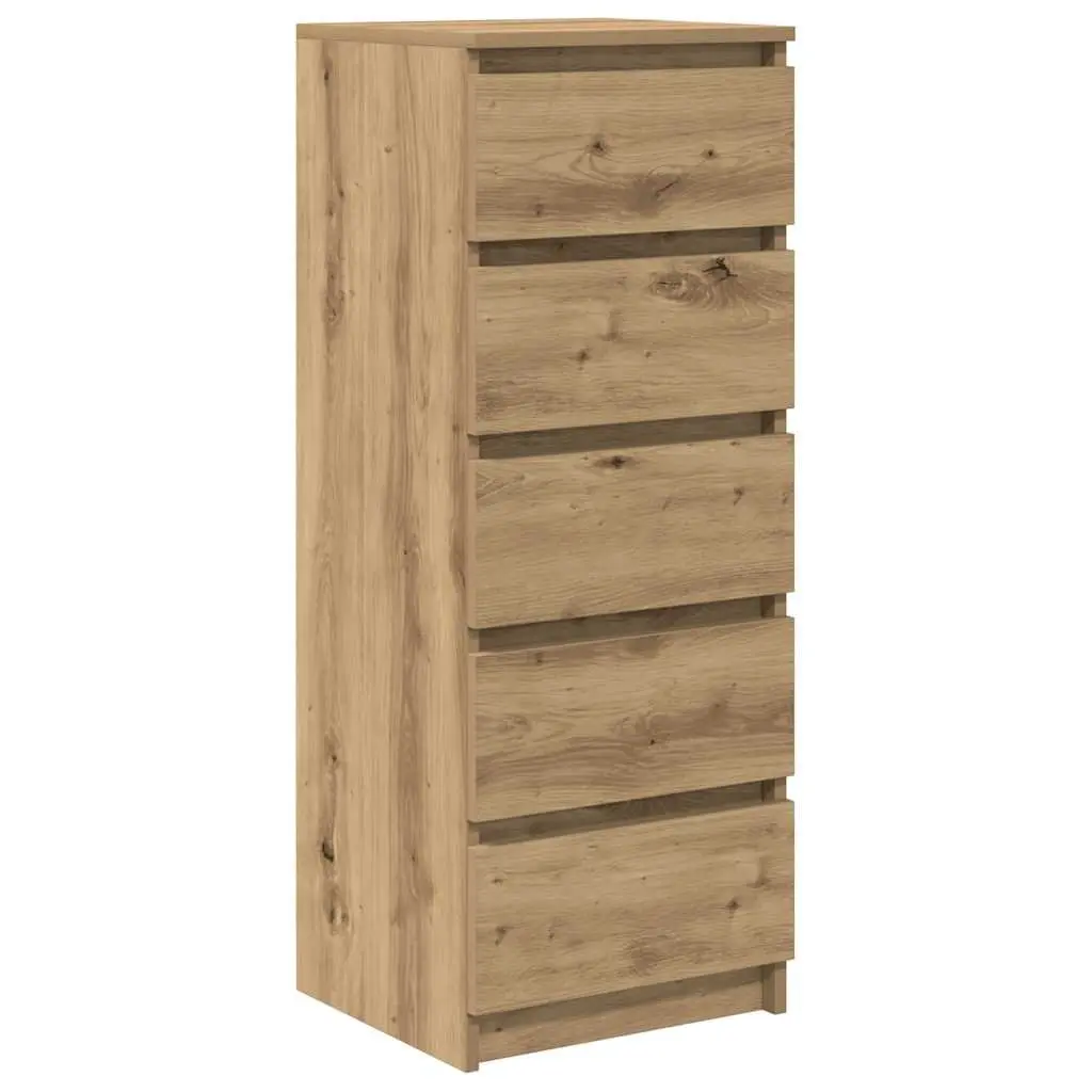 Sideboard with Drawers Brown Storage Cabinet Engineered Wood Buffet Organiser