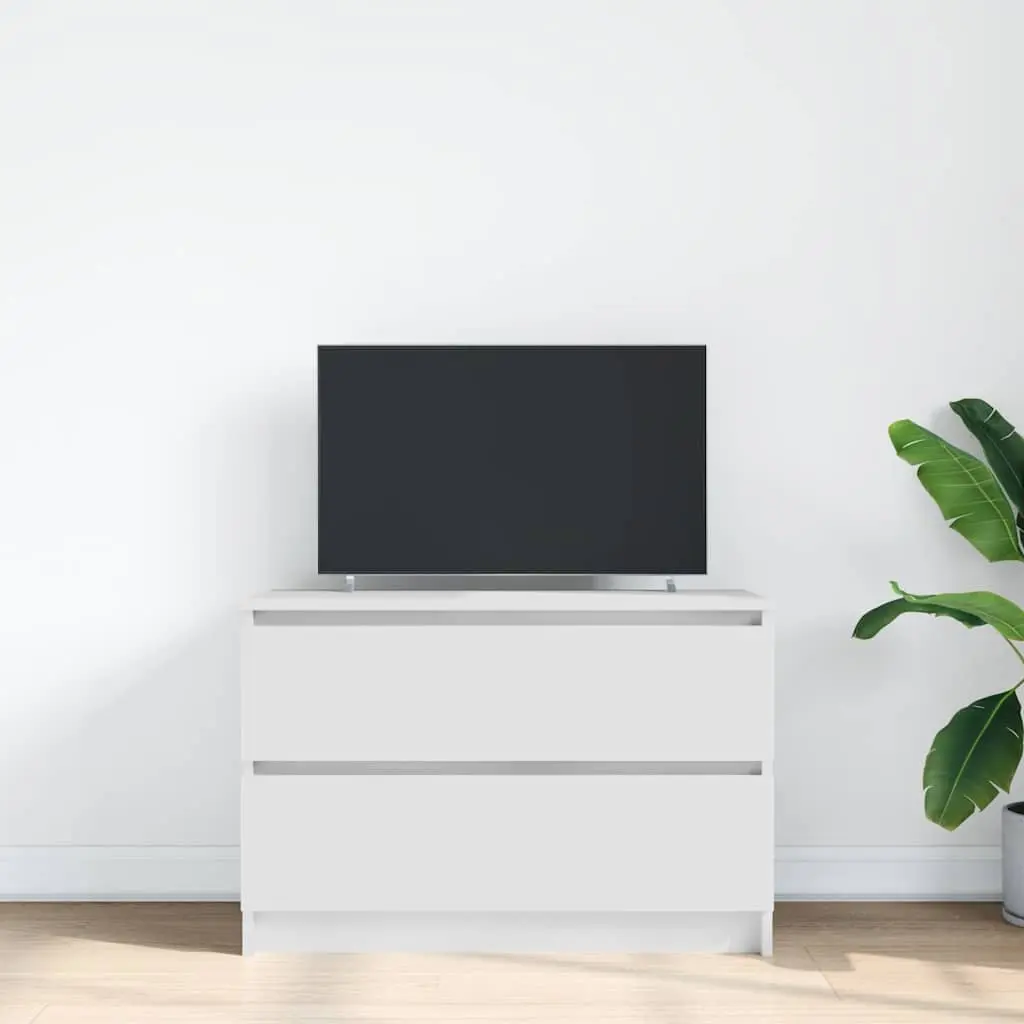 TV Cabinet White Engineered Wood 80 x 35 x 54 cm