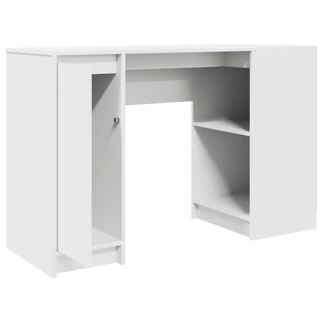 Desk Secretary Workstation Office White Writing Storage Engineered Wood