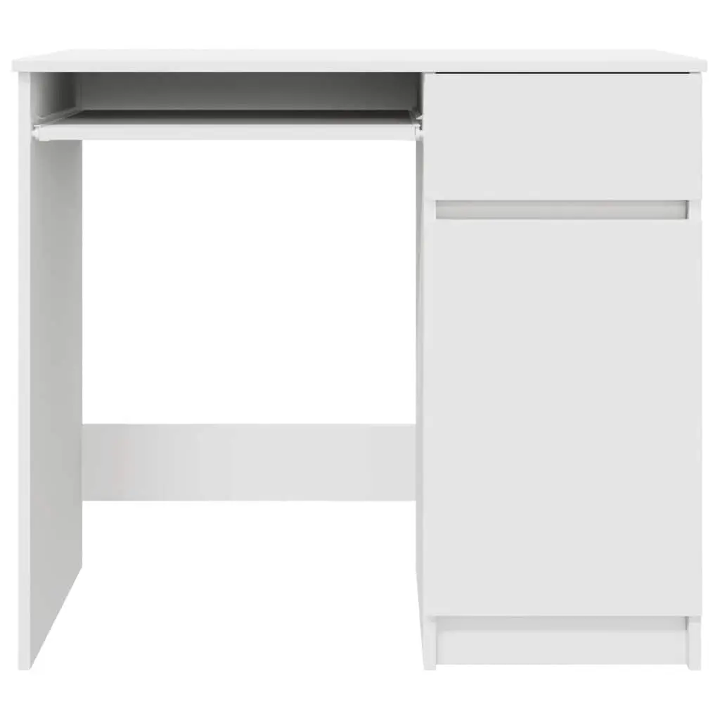 Office Desk with Storage Drawer and Shelf Engineered Wood White 86x49x76cm