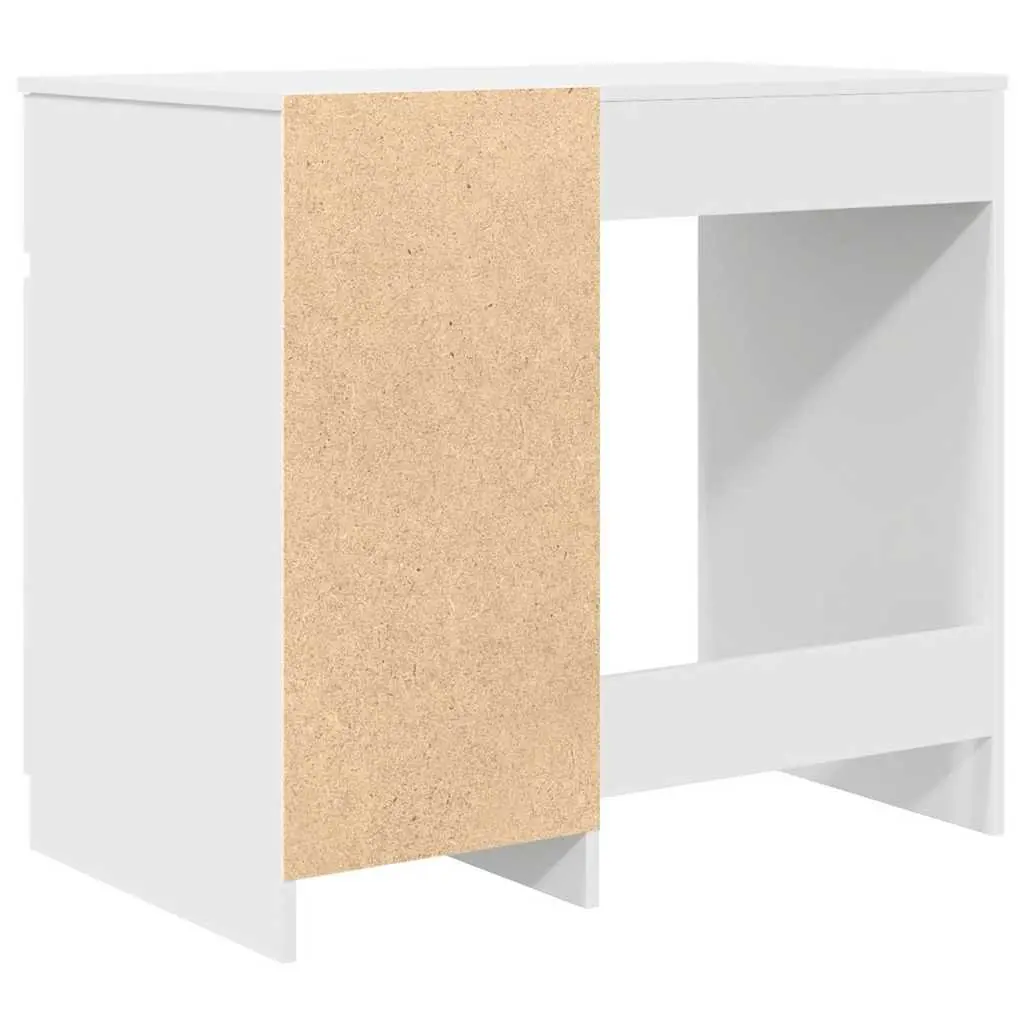 Office Desk with Storage Drawer and Shelf Engineered Wood White 86x49x76cm