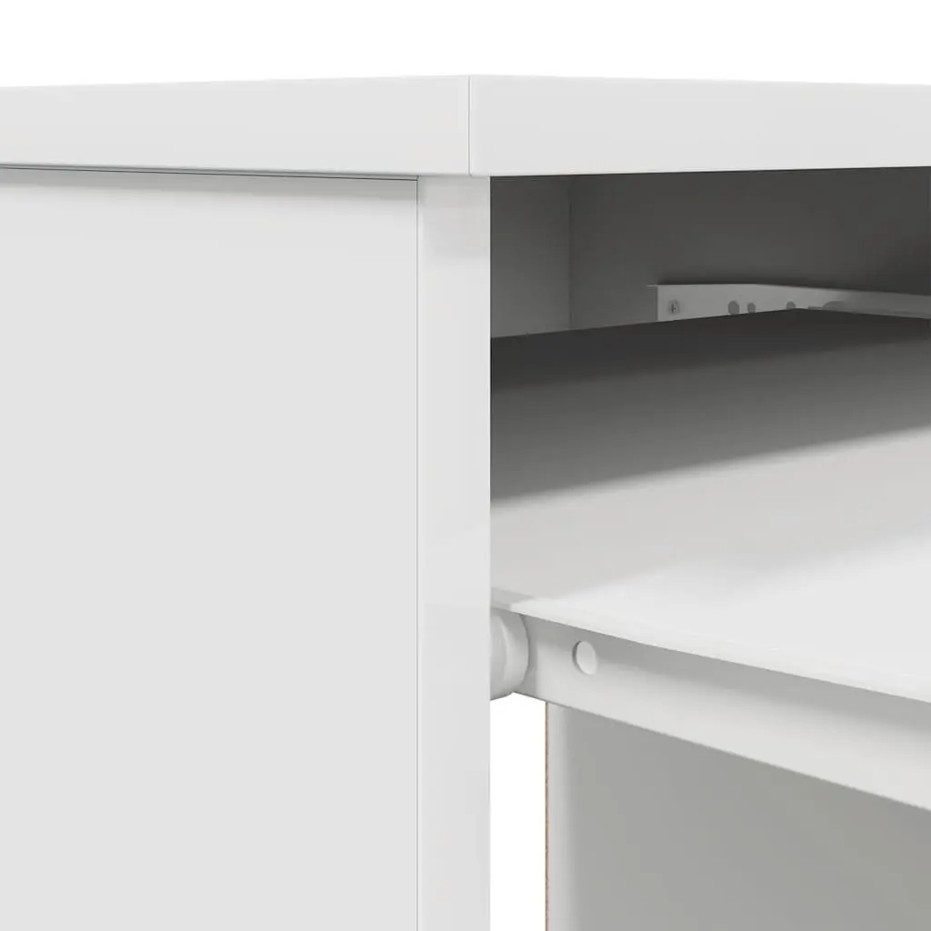 Office Desk with Storage Drawer and Shelf Engineered Wood White 86x49x76cm