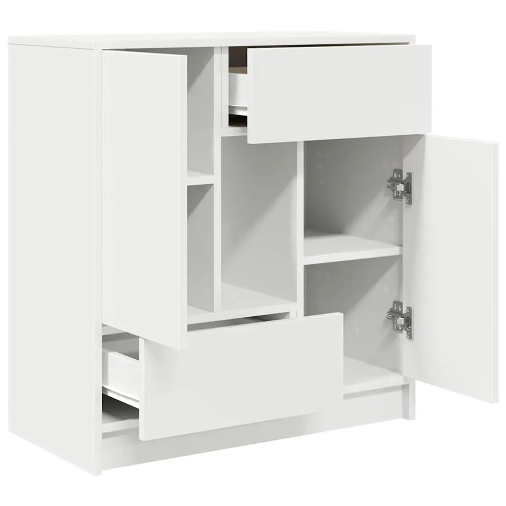 Sideboard with Drawers and Doors White Storage Cabinet Buffet Living Room