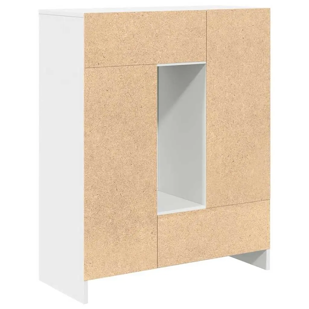 White Sideboard Buffet Cabinet with Doors and Drawers 73cm Width